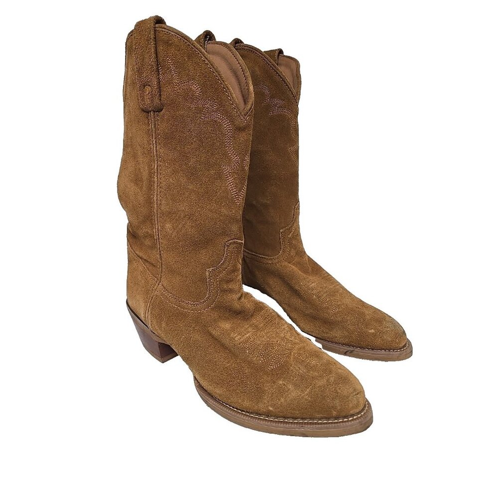 Laredo Men's Larkin 62121 Suede Water Resistant Cowboy Western Boot Honey 9D